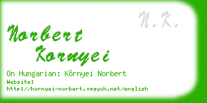 norbert kornyei business card